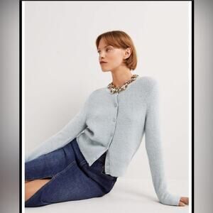 Boden Women’s Cardigan Sweater – Size Small – EUC – Light Blue Alpaca/Wool Blend